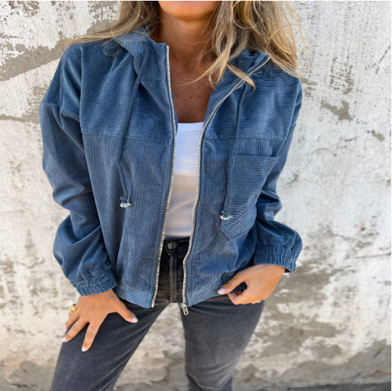 Elizabeth Hooded Zip Casual Jacket (One Piece)