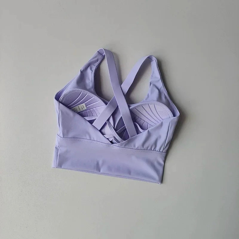 Shockproof High-Intensity Exercise Fitness Bra All-In-One Cup Running Gathered Yoga Beauty Back Breathable Sports Bra for Women