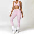 2PCS Yoga Set Nude Feeling Workout Sets Women Tracksuit Gym Push Up Fitness Running Workout Sportwear Sport Bra Leggings Suit