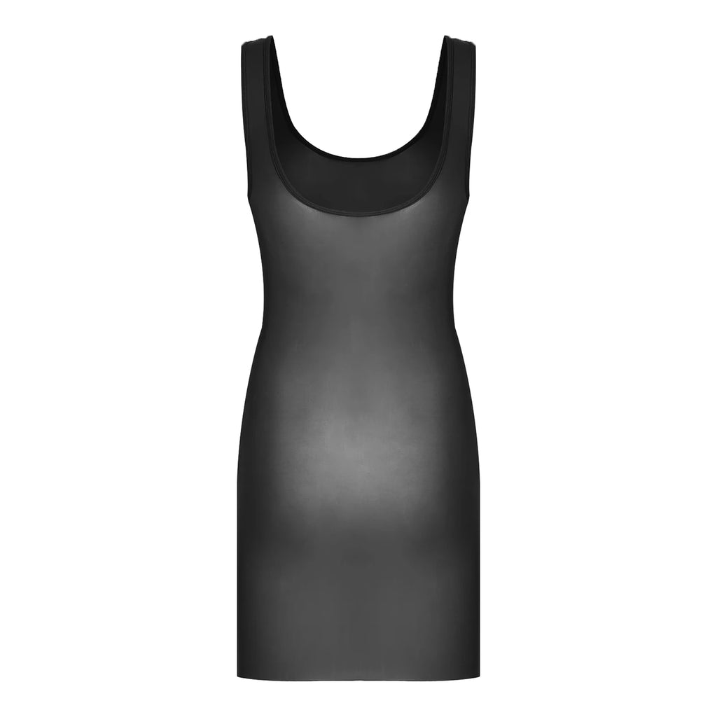 Womens Glossy Sheer Bodycon Dress Sleeveless Scoop Neck Stretchy Mini Dress Sleepwear Tank Nightdress Sexy Lingerie Nightwear