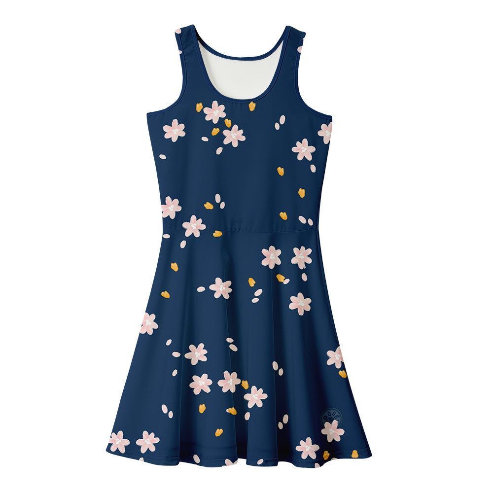 2021 Summer Women's Loose Floral Print Midi Dress