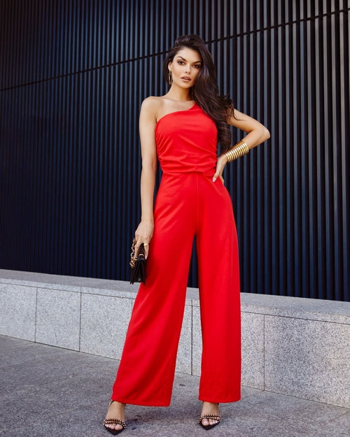 one-shoulder jumpsuit