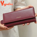 Yogodlns Casual Long Wallet For Women Pendant PU Leather Handbag Multi-layer Clutch Shopping Lady Purse Phone Card Holder Purse