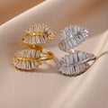 Minimalist Open Finger Ring with Zirconia Branch Design