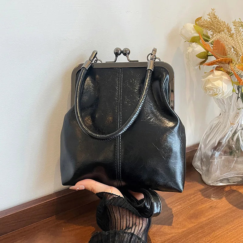 Vintage Style Women Handbag Brown Versatile Designer Shoulder Bag PU Leather Ladys Shell Purses Crossbody Bags