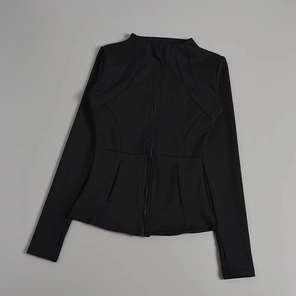 New yoga clothes for women, long sleeved running, fitness, slimming, versatile yoga jackets, training sports tops, jackets