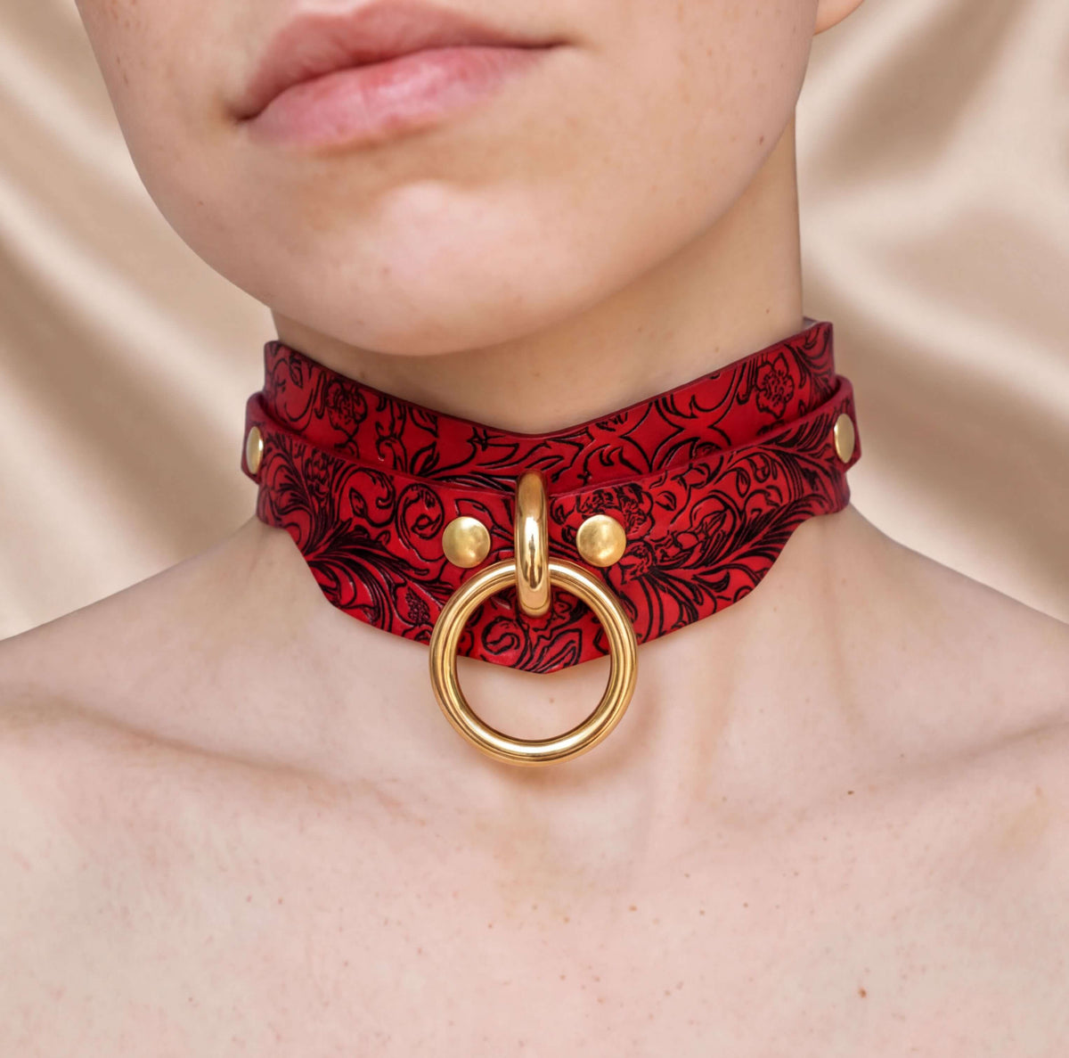 Leather BDSM Collar Choker