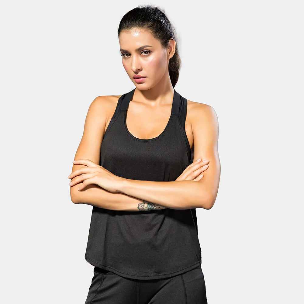 Women Gym Tops Black Sleeveless Yoga Top Women Fitness Shirt Gym Vest Running workout Sports Tops Letter Backless Shirt