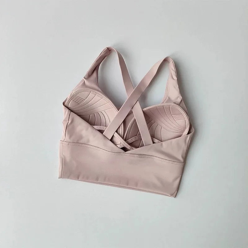 Shockproof High-Intensity Exercise Fitness Bra All-In-One Cup Running Gathered Yoga Beauty Back Breathable Sports Bra for Women