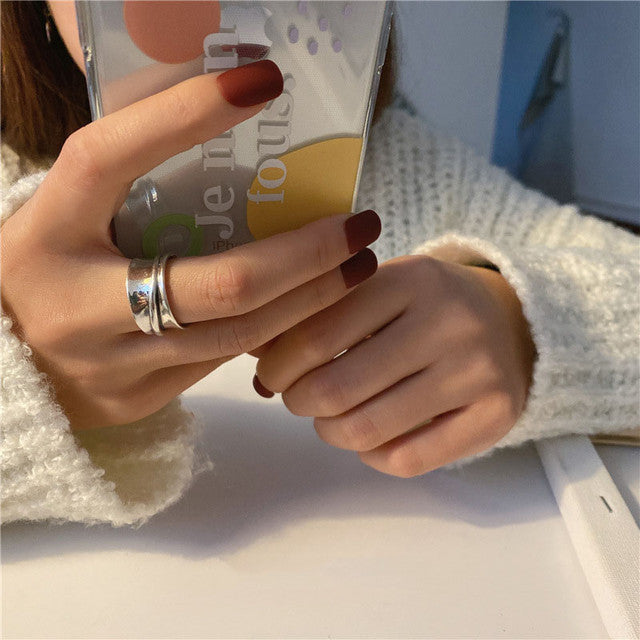 New Minimalist Distorted Ring Set - Japanese Design