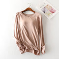Modal Long Sleeve Pajamas with Chest Pads for Women