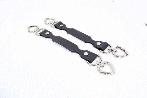 BDSM Restraint Connector Set Marble Purple Leather with Heart Rings