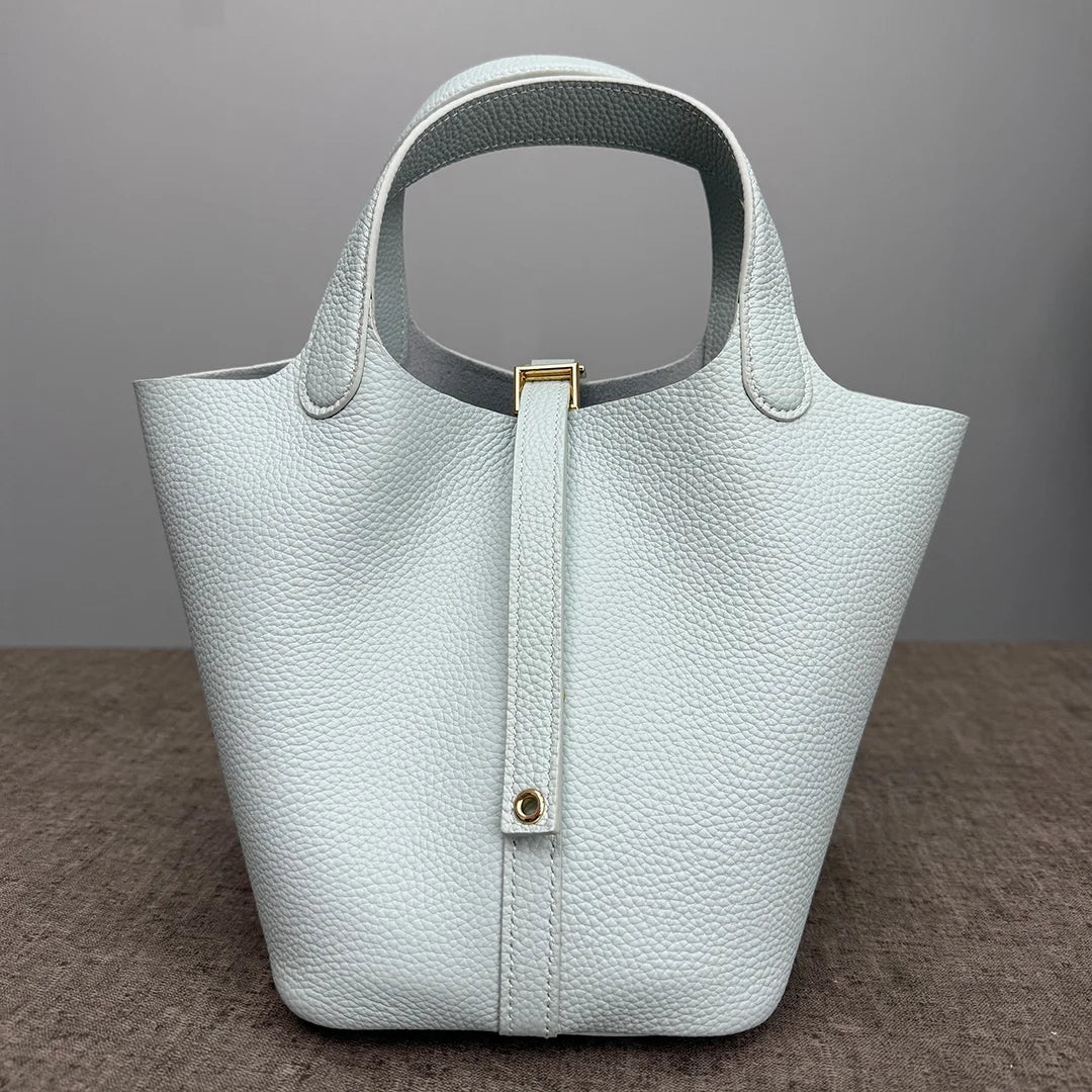 Women's Bag Bucket Bags Female Tote Bag High Quality Hand Bag Ladies Designer Luxury Genuine Togo Leather Shoulder Bag Organizer