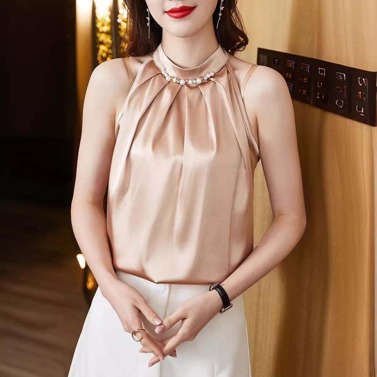 2023 Spring Loose Design Satin Camisole for Women