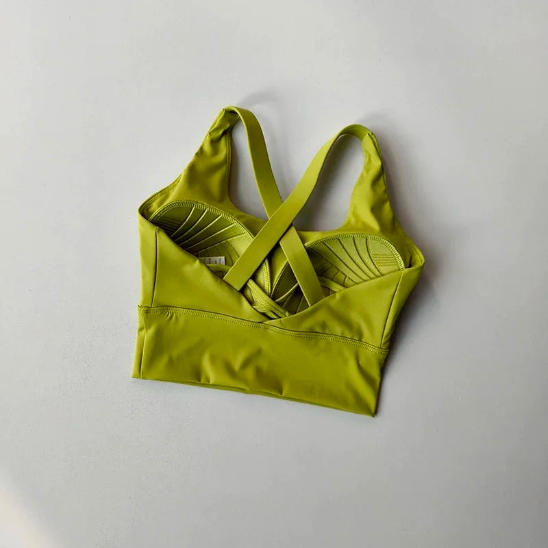Shockproof High-Intensity Exercise Fitness Bra All-In-One Cup Running Gathered Yoga Beauty Back Breathable Sports Bra for Women