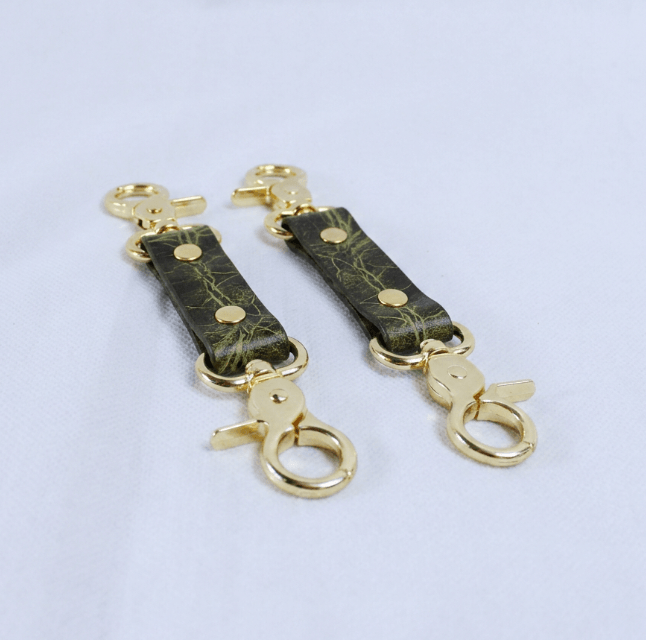 BDSM Connectors Blue Leather Strap with Gold Hardware