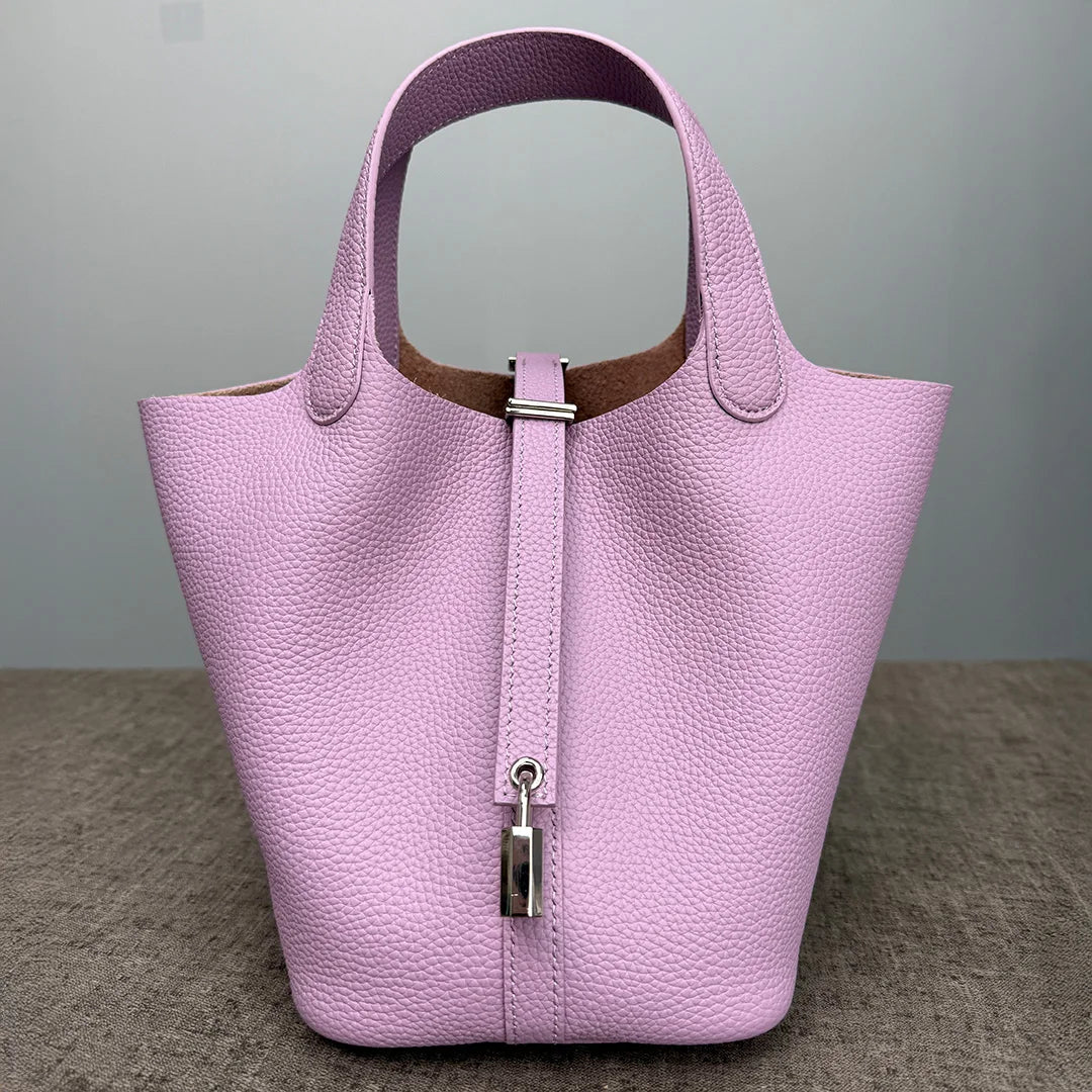 Women's Bag Bucket Bags Female Tote Bag High Quality Hand Bag Ladies Designer Luxury Genuine Togo Leather Shoulder Bag Organizer