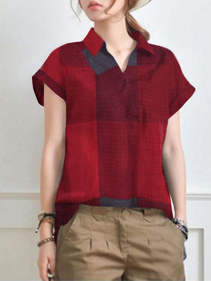 2023 Vintage Short Sleeve Printed Shirt for Women