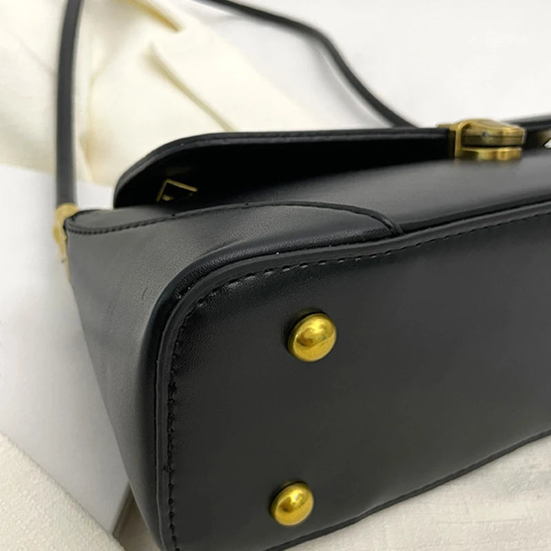 Fashion PU Leather Underarm Shoulder Bags For Women Trend Designer French Style Female Tote Ladies Flap Handbags