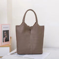 Genuine Grade Leather Women Commuter Tote Bag Ladies Soft Cowhide Tote Shoulder Handbag Large Female Bucket Bag Luxury Designer