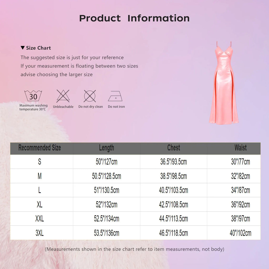 Women Waterproof Long Dress Sling V Neck Strap High Split Hem Glossy Vinyl Dress Sleepwear Nightdress for Rave Party Clubwear