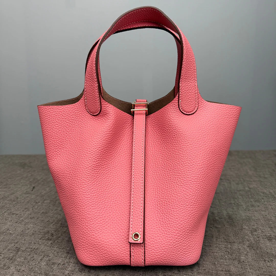 Women's Bag Bucket Bags Female Tote Bag High Quality Hand Bag Ladies Designer Luxury Genuine Togo Leather Shoulder Bag Organizer