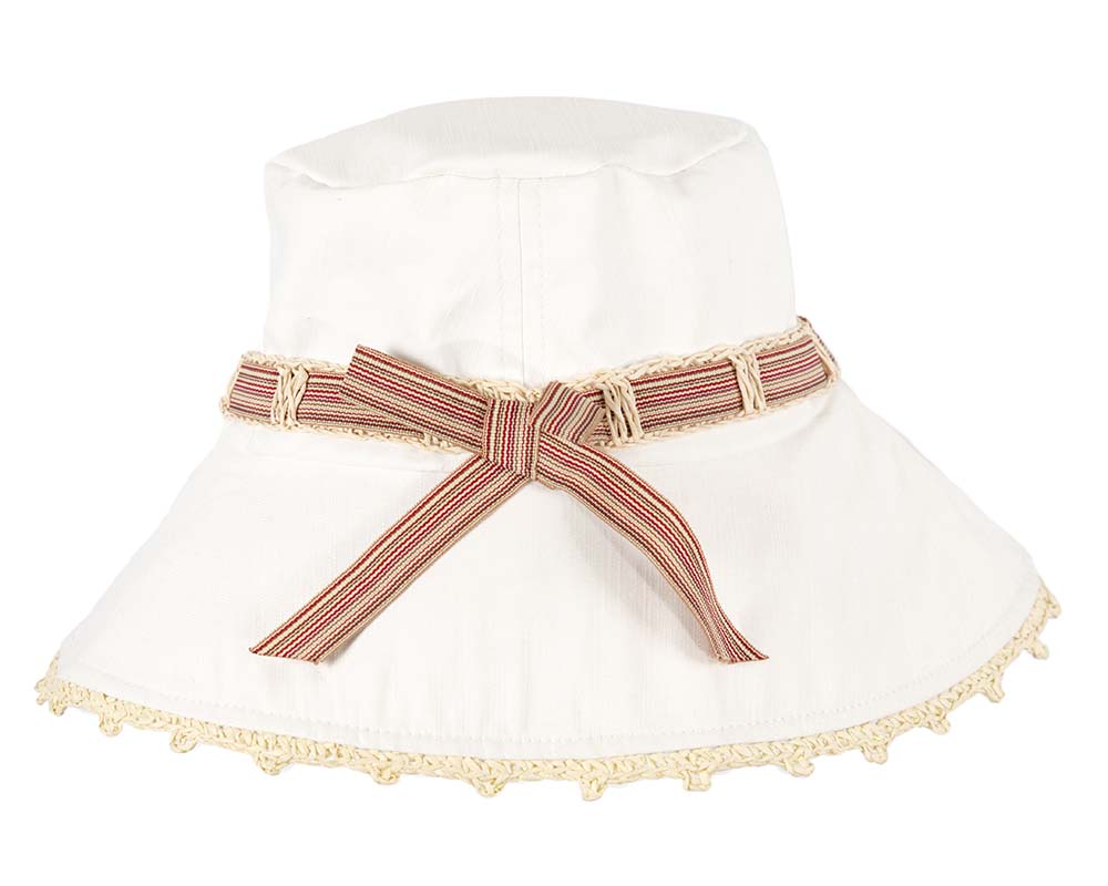 White ladies summer beach hat