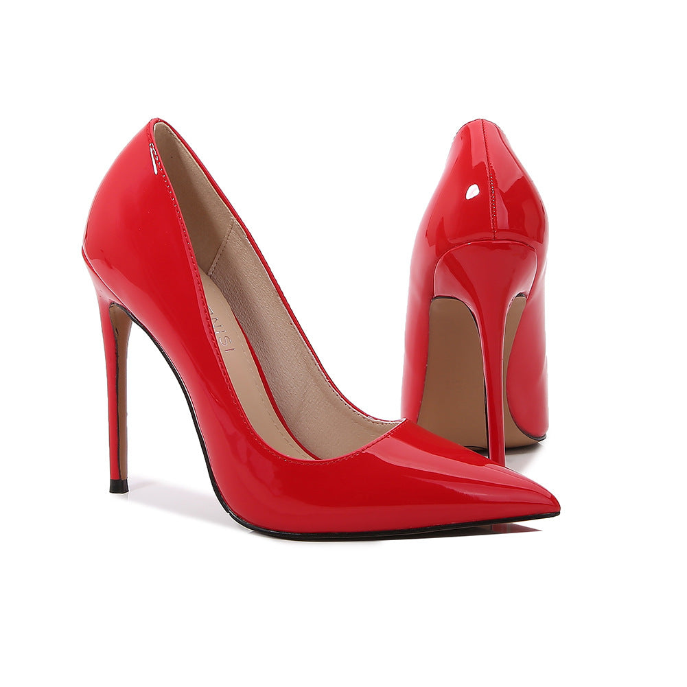 Leather Pointed High Heels