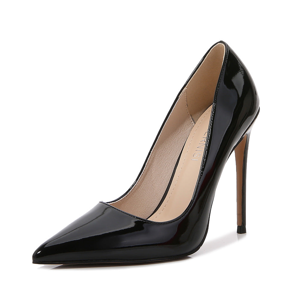 Leather Pointed High Heels