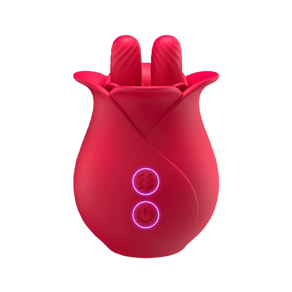 YW Red Clit Licking Rose Vibrator