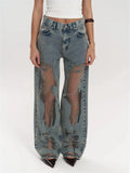 Gradient Straight-Leg Jeans (Single Piece)