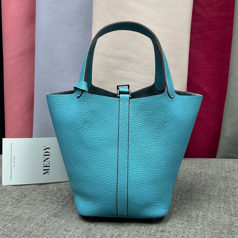 Women's Bag Bucket Bags Female Tote Bag High Quality Hand Bag Ladies Designer Luxury Genuine Togo Leather Shoulder Bag Organizer