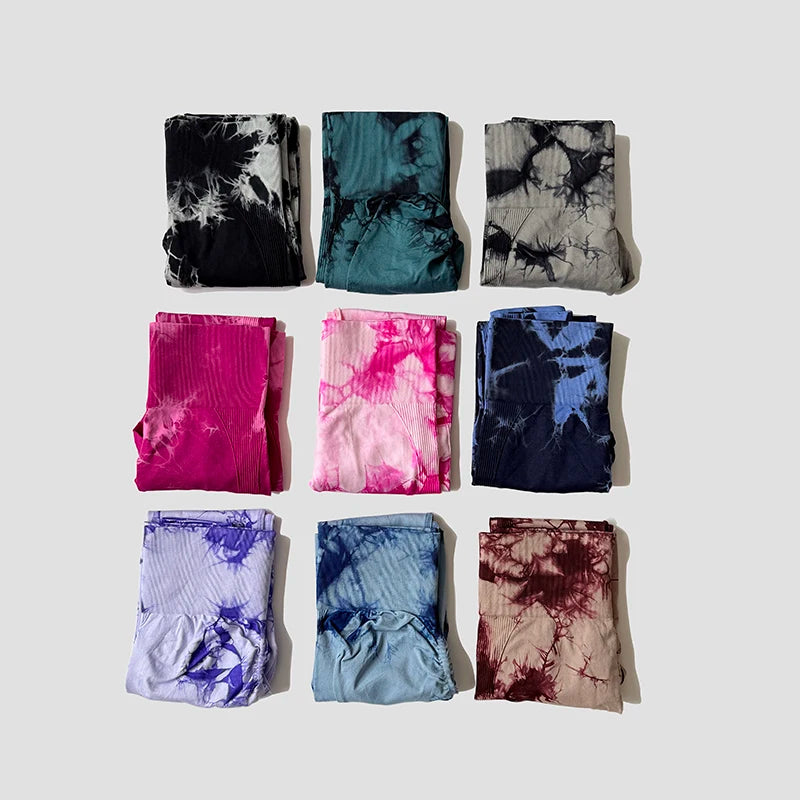 Tie Dye Seamless Leggings For Women High Waist Yoga Pants  Scrunch Butt Lifting Tights Fitness Workout Leggins Gym Clothing