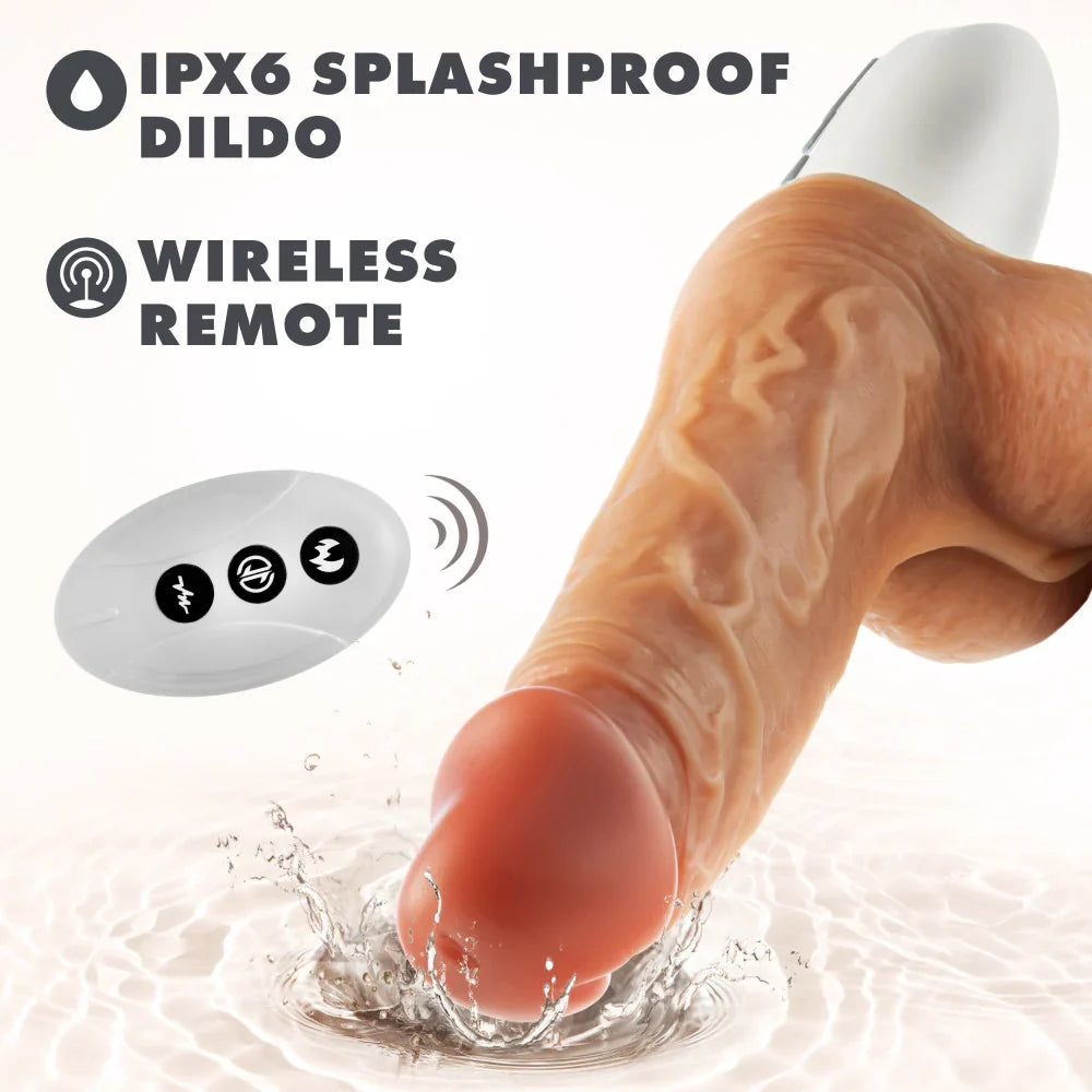Blush Dr. Skin Dr. Hammer 7 Inch Vibrating & Thrusting Dildo with Suction Base Remote Controlled