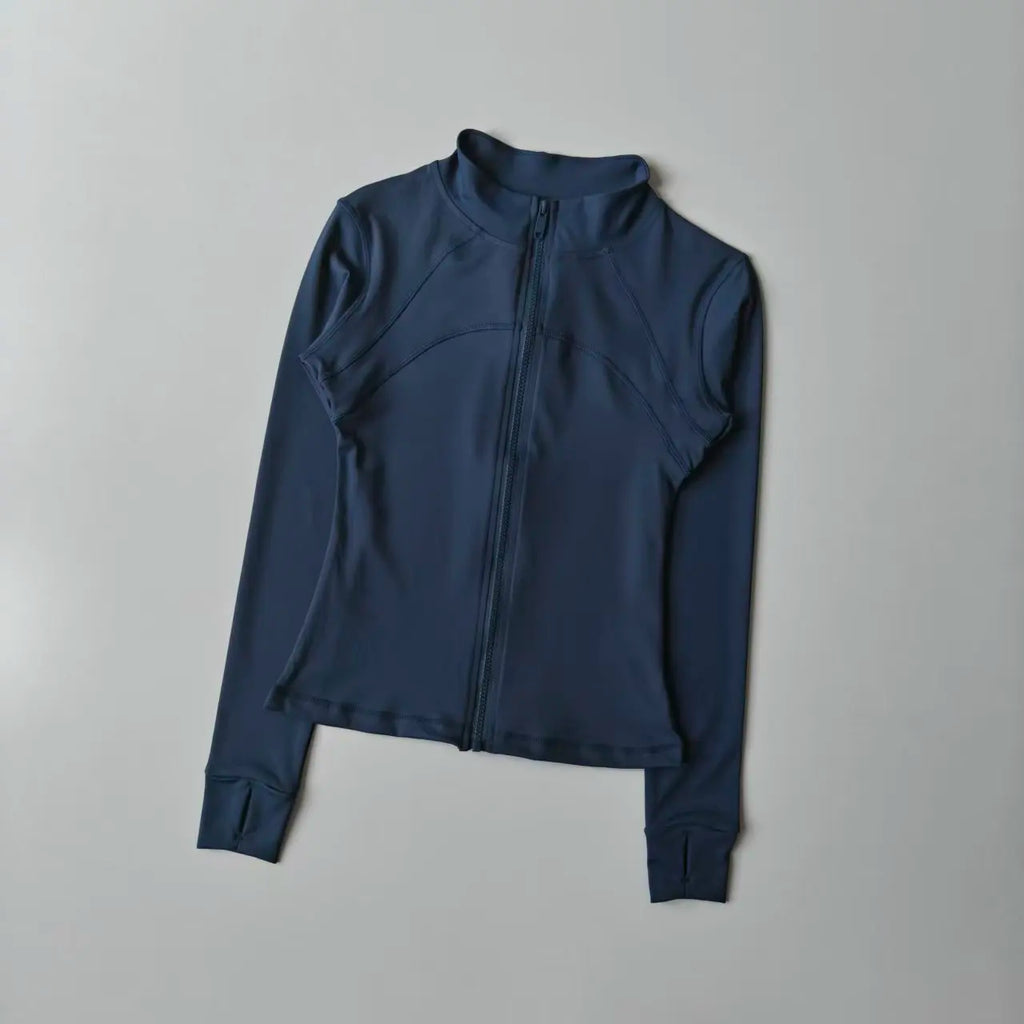Yoga Suit Women's High-end Standing Collar Long Sleeved Sports Jacket Running Training Fitness Top Windproof Running Suit